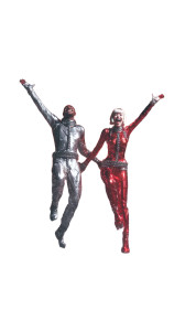 Futuristic Couple Joy Vinyl Car Decal Sticker – Waterproof & UV-Resistant 