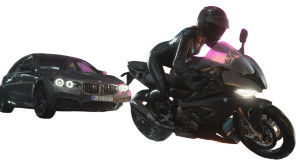 Neon Biker Girl Vinyl Car Decal Sticker – Waterproof & UV-Resistant 