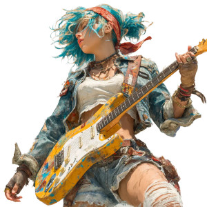 Rock Female Guitarist Vinyl Car Decal Sticker – Waterproof & UV-Resistant Rock Female Guitarist Vinyl Car Decal Sticker – Waterproof & UV-Resistant