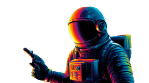 Retro-Futuristic Astronaut V3 Vinyl Car Decal Sticker – Waterproof & UV-Resistant 