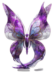 Purple Butterfly Sculpture Vinyl Car Decal Sticker – Waterproof & UV-Resistant 