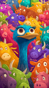 Nerdy Ostrich Vinyl Car Decal Sticker – Waterproof & UV-Resistant 