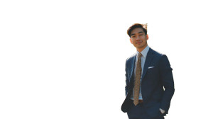 Asian Blue Suit Vinyl Car Decal Sticker – Waterproof & UV-Resistant 