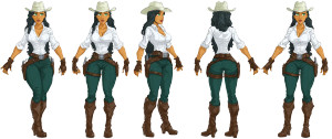 Female Cowboy Concept Vinyl Car Decal Sticker – Waterproof & UV-Resistant 