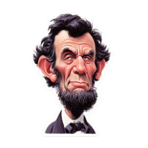 Caricature Lincoln Sticker Vinyl Car Decal Sticker – Waterproof & UV-Resistant 
