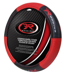 Race in Style with Red/Black R Racing Logo Steering Wheel Cover | Protect Hands, Stay Comfortable | Universal Fit