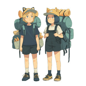 Hiking Cat-Ear Teens Vinyl Car Decal Sticker – Waterproof & UV-Resistant 