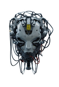 Cyberpunk Robot Head V5 Vinyl Car Decal Sticker – Waterproof & UV-Resistant 