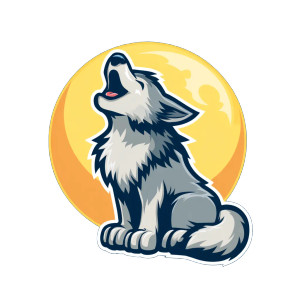 Howling Baby Wolf Vinyl Car Decal Sticker – Waterproof & UV-Resistant 