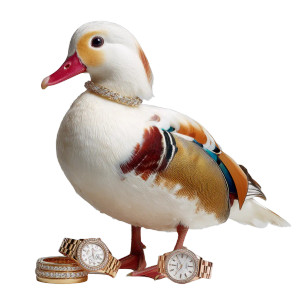 Jeweled Mandarin Duck Vinyl Car Decal Sticker – Waterproof & UV-Resistant 