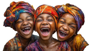 Joyful African Children V2 Vinyl Car Decal Sticker – Waterproof & UV-Resistant 