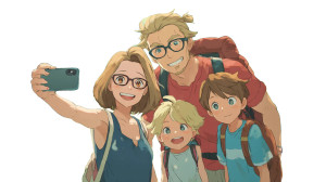 Cheerful Family Selfie Vinyl Car Decal Sticker – Waterproof & UV-Resistant Cheerful Family Selfie Vinyl Car Decal Sticker – Waterproof & UV-Resistant