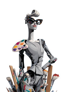 Artistic Humanoid Figure Vinyl Car Decal Sticker – Waterproof & UV-Resistant 
