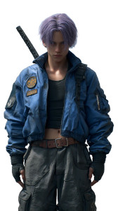 Lavender-Haired Warrior Vinyl Car Decal Sticker – Waterproof & UV-Resistant 