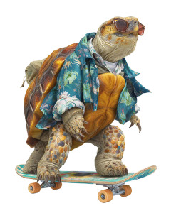 Skateboarding Turtle Vinyl Car Decal Sticker – Waterproof & UV-Resistant 