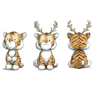 Baby Tiger Deer Vinyl Car Decal Sticker – Waterproof & UV-Resistant 