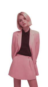 Blonde In Pink Suit Vinyl Car Decal Sticker – Waterproof & UV-Resistant 