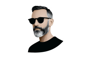 Retro Hipster Man Vinyl Car Decal Sticker – Waterproof & UV-Resistant 