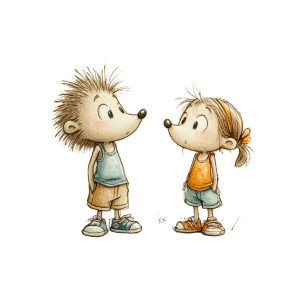 Hedgehog And Girl Vinyl Car Decal Sticker – Waterproof & UV-Resistant 