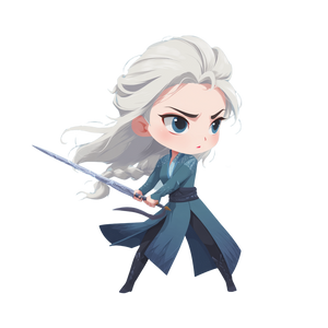 Chibi Frozen Warrior Vinyl Car Decal Sticker – Waterproof & UV-Resistant 