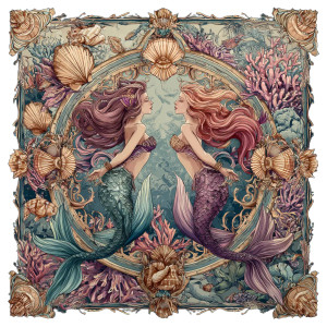 Mermaid Silk Scarf Vinyl Car Decal Sticker – Waterproof & UV-Resistant 