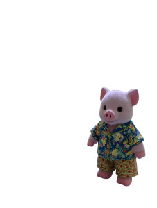 Festive Pig Doll Vinyl Car Decal Sticker – Waterproof & UV-Resistant Festive Pig Doll Vinyl Car Decal Sticker – Waterproof & UV-Resistant