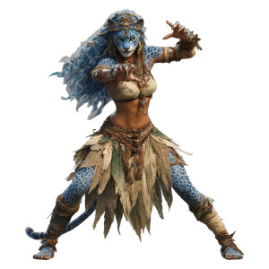 Blue Jaguar Warrior Vinyl Car Decal Sticker – Waterproof & UV-Resistant 