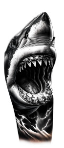 Hyperrealistic Shark Tattoo Vinyl Car Decal Sticker – Waterproof & UV-Resistant Hyperrealistic Shark Tattoo Vinyl Car Decal Sticker – Waterproof & UV-Resistant