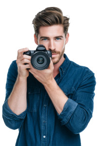 Handsome Photographer Portrait Vinyl Car Decal Sticker – Waterproof & UV-Resistant 