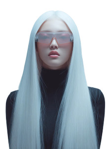 Surreal Cyberpunk Portrait Vinyl Car Decal Sticker – Waterproof & UV-Resistant 