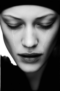 Crying Woman V6 Vinyl Car Decal Sticker – Waterproof & UV-Resistant 