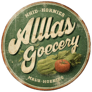 Vintage Grocery Badge Vinyl Car Decal Sticker – Waterproof & UV-Resistant 