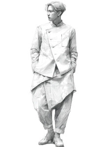 Male Model Sketch Vinyl Car Decal Sticker – Waterproof & UV-Resistant 
