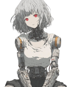 Anime Robot Girl Vinyl Car Decal Sticker – Waterproof & UV-Resistant 