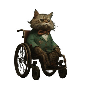 Cat In Wheelchair Vinyl Car Decal Sticker – Waterproof & UV-Resistant Cat In Wheelchair Vinyl Car Decal Sticker – Waterproof & UV-Resistant
