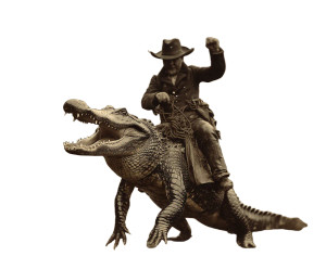 Cowboy On Alligator Vinyl Car Decal Sticker – Waterproof & UV-Resistant Cowboy On Alligator Vinyl Car Decal Sticker – Waterproof & UV-Resistant