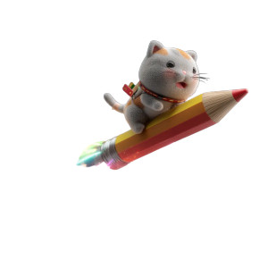 Rainbow Pencil Cat Vinyl Car Decal Sticker – Waterproof & UV-Resistant 