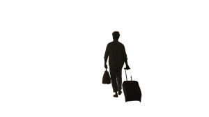 Man Exiting Airport Vinyl Car Decal Sticker – Waterproof & UV-Resistant 