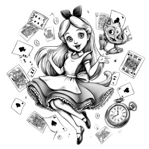 Alice Wonderland Tattoo Vinyl Car Decal Sticker – Waterproof & UV-Resistant Alice Wonderland Tattoo Vinyl Car Decal Sticker – Waterproof & UV-Resistant
