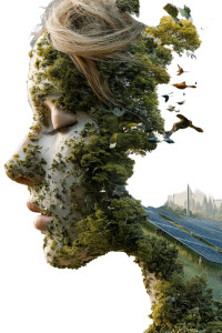 Surreal Double Exposure Vinyl Car Decal Sticker – Waterproof & UV-Resistant 