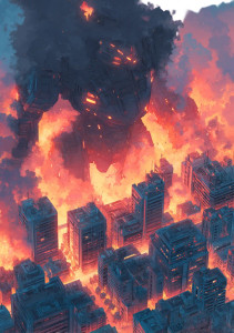 Mechanical Giant Destruction Vinyl Car Decal Sticker – Waterproof & UV-Resistant 