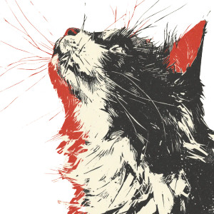 Linocut Cat Vinyl Car Decal Sticker – Waterproof & UV-Resistant Linocut Cat Vinyl Car Decal Sticker – Waterproof & UV-Resistant