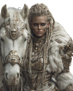 Warrior Princess Horse Vinyl Car Decal Sticker – Waterproof & UV-Resistant 