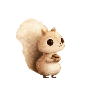 Cute Baby Squirrel Vinyl Car Decal Sticker – Waterproof & UV-Resistant 