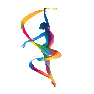Gymnast With Streamer Vinyl Car Decal Sticker – Waterproof & UV-Resistant 