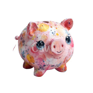 Pink Pig Bank Vinyl Car Decal Sticker – Waterproof & UV-Resistant 