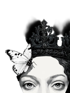 Medieval Queen Butterfly Vinyl Car Decal Sticker – Waterproof & UV-Resistant 