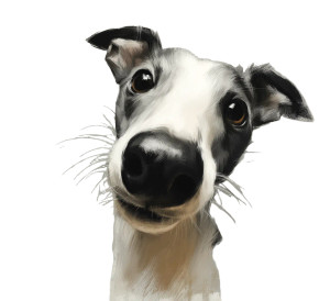 Expressive Whippet Painting Vinyl Car Decal Sticker – Waterproof & UV-Resistant 