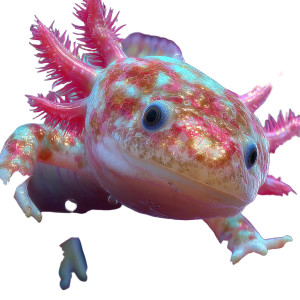 Neon Axolotl V2 Vinyl Car Decal Sticker – Waterproof & UV-Resistant 