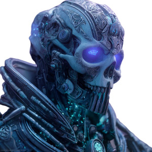 Cyber Undead Knight Vinyl Car Decal Sticker – Waterproof & UV-Resistant 